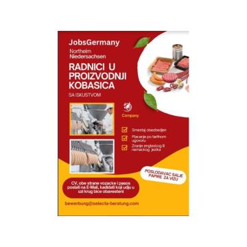 Posao u Nemackoj-mesarski pomocnik sa iskustvom u pravljenju kobasica