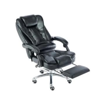 Crna kozna kancelarijska stolica sa masazerom