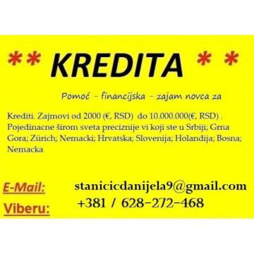 Pomoć - financijska - zajam novca za sve