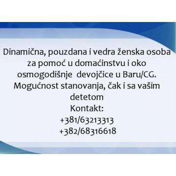 Pouzdana zena za pomoc porodici u Baru/CG