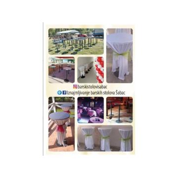 Iznajmljivanje barskih stolova i pagoda