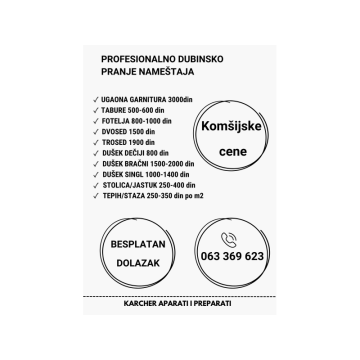 Dubinsko pranje nameštaja Novi Beograd