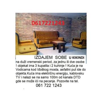 izdajem nameštene sobe u Kikindi  0617221243